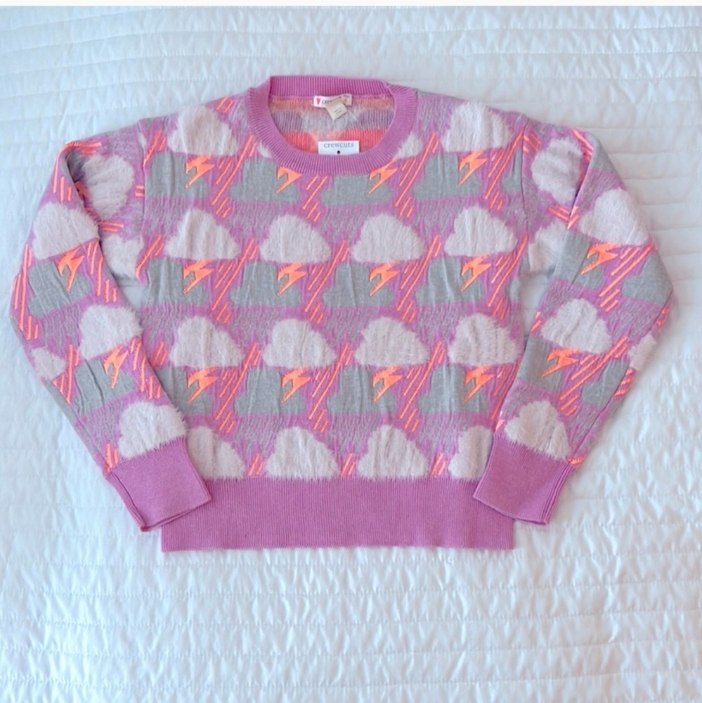 ISO Girls size 8, 10 or 12 Crewcuts pink storm sweater